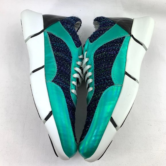 Elena Iachi Women's Kio Leather/Fabric Trainer - Picture 7 of 8